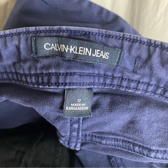 Calvin Klein Size 12 Ladies Straight Leg Jeans Women Dark  Wash Elastane Navy - Picture 6 of 11
